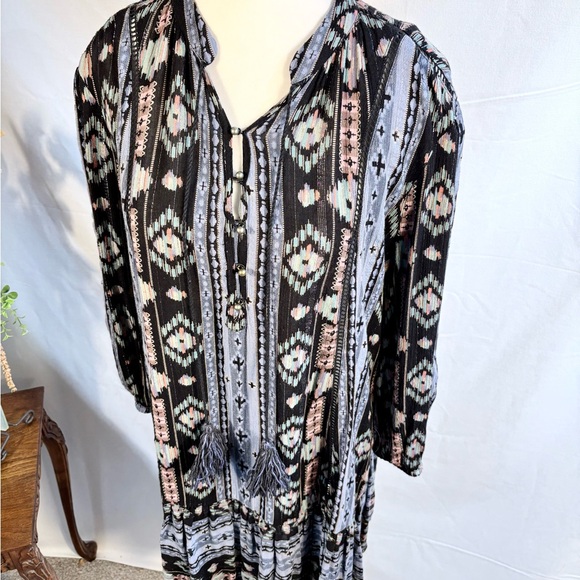 Anthropologie Holding Horses Winter Moon Boho Tunic Dress Size Medium🧡 - Picture 3 of 8